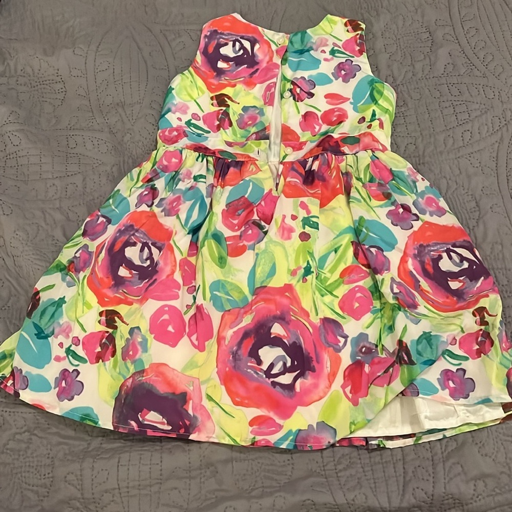 Place White and Pink Sleeveless Scoop Neck Sundress - Picture 3 of 3